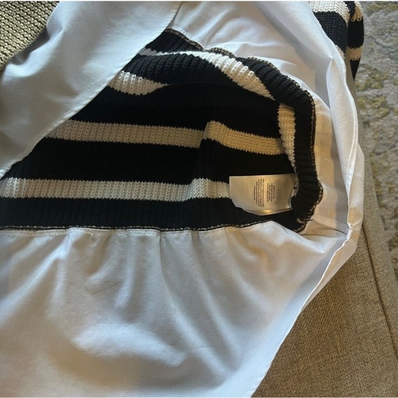 Ralph Lauren Shirt Layered Striped Cable Sweater - Picture 7 of 12